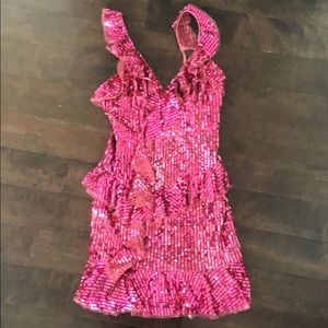 Needle & Thread pink sequin mini dress